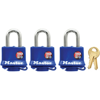 Master Lock 312TRI Weather-Resistant Padlock, Keyed Alike, Laminated Steel, 1-9/16" Width