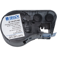Brady M4-125-075-342 Cartouche de marqueur de fil thermor&eacute;tr&eacute;cis, Polyol&eacute;fine, 0,235" lo x 0,75" h, Blanc