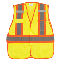 Flame-Resistant Surveyor Vest, High Visibility Lime-Yellow, Large, Polyester, CSA Z96 Class 2 - Level 2 SGF141 | TENAQUIP