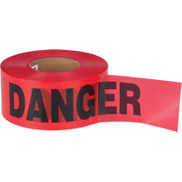 Zenith Safety Products SEK399 "Danger" Barricade Tape, Bilingual, 3" W x 1000' L, 1.5 mils, Black on Red