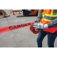 Zenith Safety Products SEK399 "Danger" Barricade Tape, Bilingual, 3" W x 1000' L, 1.5 mils, Black on Red