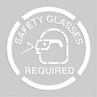 Floor Marking Stencils - Safety Glasses Required, Pictogram, 20" x 20"  SEK518 | TENAQUIP