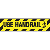 Accuform Signs PSD620 Enseigne pour plancher  Use Handrails  Skid-Gard, Adh&eacute;sif, Anglais avec pictogramme