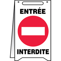 Accuform Signs FRPFR225 "Entr&eacute;e interdite" Fold-Ups Sign, French with Pictogram