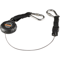 Ergodyne 19300 Squids&reg; 3000 Tool Lanyard, Retractable, Dual Carabiner