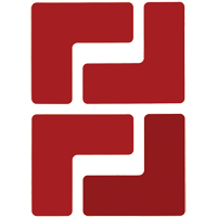 Brady 104430 Floor Corner Marks, L, 5" L x 2" W, Red, Polyester