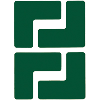 Brady 104431 Floor Corner Marks, L, 5" L x 2" W, Green, Polyester