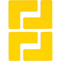 Brady 104433 Floor Corner Marks, L, 5" L x 2" W, Yellow, Polyester
