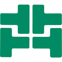 Brady 104437 Floor Corner Marks, T, 5" L x 2" W, Green, Polyester