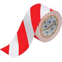 Brady 104348 Ruban de marquage pour planchers ToughStripe, 3" x 100', Polyester, Rouge et blanc