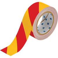 Brady 132430 Ruban de marquage pour planchers ToughStripe, 2" x 100', Polyester, Rouge et jaune