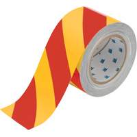 Brady 132431 ToughStripe&reg; Floor Marking Tape, 3" x 100', Polyester, Red and Yellow