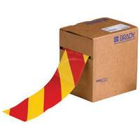 Brady 132431 ToughStripe&reg; Floor Marking Tape, 3" x 100', Polyester, Red and Yellow