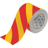Brady 132432 Ruban de marquage pour planchers ToughStripe, 4" x 100', Polyester, Rouge et jaune