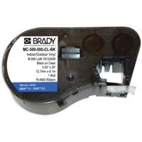 Brady M4C-500-595-CL-BK B595 IN/OUT VINYL LABL CART. 0.5"X25',BLK ON CLR