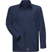 Red Kap SY50NV-RG-L Men's Solid Rip Stop Shirt, Men's, Large, Navy Blue