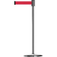Tensator 890U1P1P1PSTDNOR5 Montant pour barri&egrave;re Slimline TensaBarrier, Acier, 38" h, Ruban Rouge, Longueur du ruban 7,5'