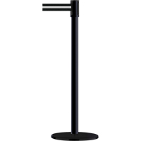 Tensator 890B333333STDNOS3 Slimline TensaBarrier&reg; Barrier Post, Steel, 38" H, Black/White Tape, 7.5' Tape Length
