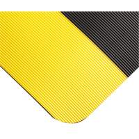 Corrugated Switchboard Matting No.702, 3' W x 71' L, 1/4" Thickness, Black/Yellow, PVC  SFA546 | TENAQUIP
