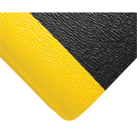 Wearwell 444.58X2X10BYL Deluxe Soft Step No. 444 Mats, Pebbled, 2' x 10' x 5/8", Black/Yellow, PVC Sponge