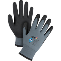 Produits de sécurité Zenith SFQ726 Gants enduits de premi&egrave;re qualit&eacute; ZX-30°, 8/Moyen, R&ecirc;vetement PVC, Calibre 15, Enveloppe en Nylon