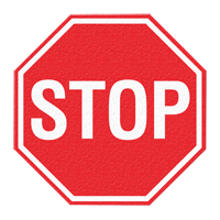 "Stop" Floor Sign, Adhesive, English with Pictogram  SFU877 | TENAQUIP