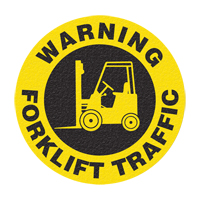 Incom Top Tape & Label FS1032V "Warning Forklift Traffic" Floor Sign, Adhesive, English with Pictogram