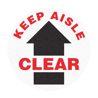 Incom Top Tape & Label FS1018V "Keep Aisle Clear" Floor Sign, Adhesive, English with Pictogram