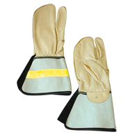 Gants Laurentide F5464MED Gant &agrave; 3 doigts pour monteur de ligne, Moyen, Paume en Cuir fleur de vache