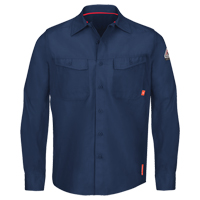 Bulwark QS40NV-RG-XXL IQ Endurance&reg; Men's Work Shirts, 2X-Large, Navy Blue