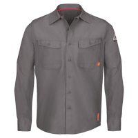 Bulwark QS40GY-RG-XL IQ Endurance&reg; Men's Work Shirts, X-Large, Grey