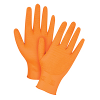 Produits de sécurité Zenith SGY265 Gants de poids lourd Gripper, Moyen, Nitrile, 7 mils, Sans poudre, Orange