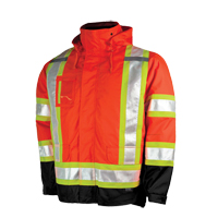 Tough Duck S42611-FLOR-L Veste de s&eacute;curit&eacute; 5-en-1, Polyester, Orange haute visibilit&eacute;, Grand