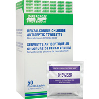 Safecross 6059 Benzalkonium Chloride Wipes, Towelette, Antiseptic