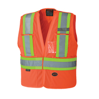 Pioneer V1021450-S/M 6932 Tear-Away Safety Vest, High Visibility Orange, Medium/Small, Polyester