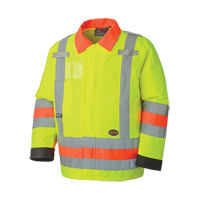 Pioneer V1190360-L 6037 Manteau de s&eacute;curit&eacute; imperm&eacute;able pour le contr&ocirc;le de la circulation, Polyester, Jaune lime haute visibilit&eacute;, Grand