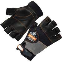 Ergodyne 17785 Gants demi-doigts en cuir r&eacute;duisant les impacts ProFlex 901, T-Grand, Paume en Cuir fleur, Poignet Boucle et crochet