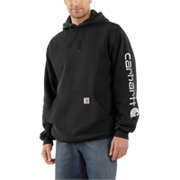 Carhartt K288BLK-L Midweight Hooded Carhartt Logo Sweatshirt, Men's, Large, Black
