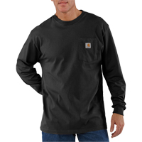 Carhartt K126BLK-L Workwear Long-Sleeve Pocket T-Shirt, Men's, Large, Black