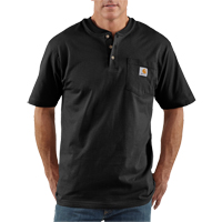 Chandail à manche courte Henley Workwear, Hommes, Petit, Noir SGE596 | TENAQUIP