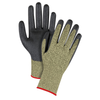 Produits de sécurité Zenith SGF145 Gants &eacute;lastiques sans coutures r&eacute;sistants &agrave; la coupe noir & jaune, Taille Petit/7, Calibre 13, Rev&ecirc;tement Mousse de nitrile, Enveloppe en Aramide, ASTM ANSI niveau A6