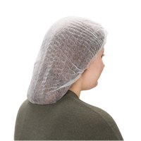 Bonnet bouffant plissé, Polypropylène, 24", Blanc SGF187 | TENAQUIP