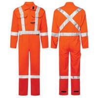 IFR Workwear USO408-38T UltraSoft&reg; 7 oz. High-Visibility Deluxe Coveralls, Size 38 (Tall), Orange