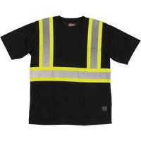 Tough Duck S39211-BLACK-L T-shirt de s&eacute;curit&eacute; avec poche &agrave; manches courtes, Polyester, Grand, Noir