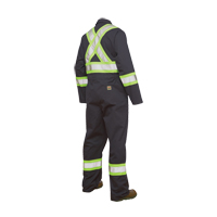 Unlined Safety Coveralls, Large, Navy Blue, CSA Z96 Class 1 - Level 2  SGH163 | TENAQUIP