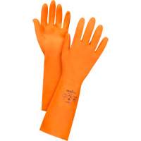 Orange Chemical-Resistant Gloves, Size 8, 13" L, Latex, Flock-Lined Inner Lining, 28-mil SHF705 | TENAQUIP