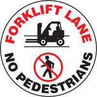 Accuform NMC MFS747 Panneau de plancher  Forklift Lane  Slip-Gard, Adh&eacute;sif, Anglais avec pictogramme