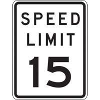 Accuform NMC FRR22415HP 15 Km Speed Limit Sign, 24" x 18", Aluminum, English