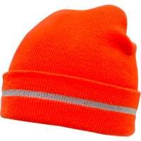 High Visibility Knit Hat with Reflective Stripe, High Visibility Orange, Acrylic SGI135 | TENAQUIP