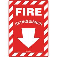 Zenith Safety Products SGI137 Fire Extinguisher Safety Sign, 10" x 7", Vinyl, English with Pictogram